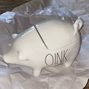 Rae Dunn Oink Pig Cookie Jar NEW